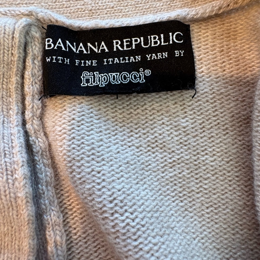 Banana Republic Filpucci Italian Yarn V-Neck Back Button Sweater XL - Picture 4 of 7